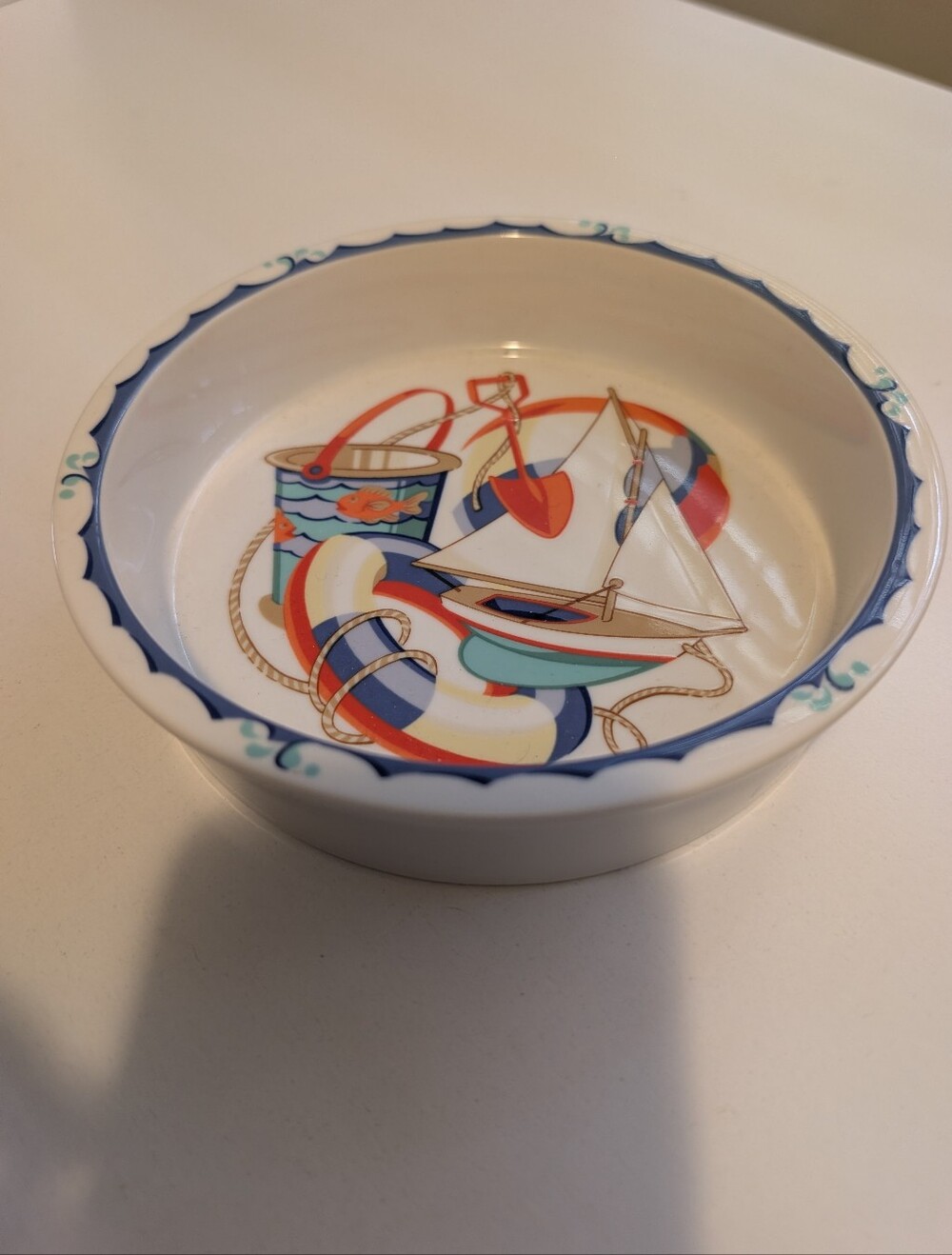 Tiffany & Co. Seashore Porcelain Bowl W/ Nautical Design 6" Diameter Coastal